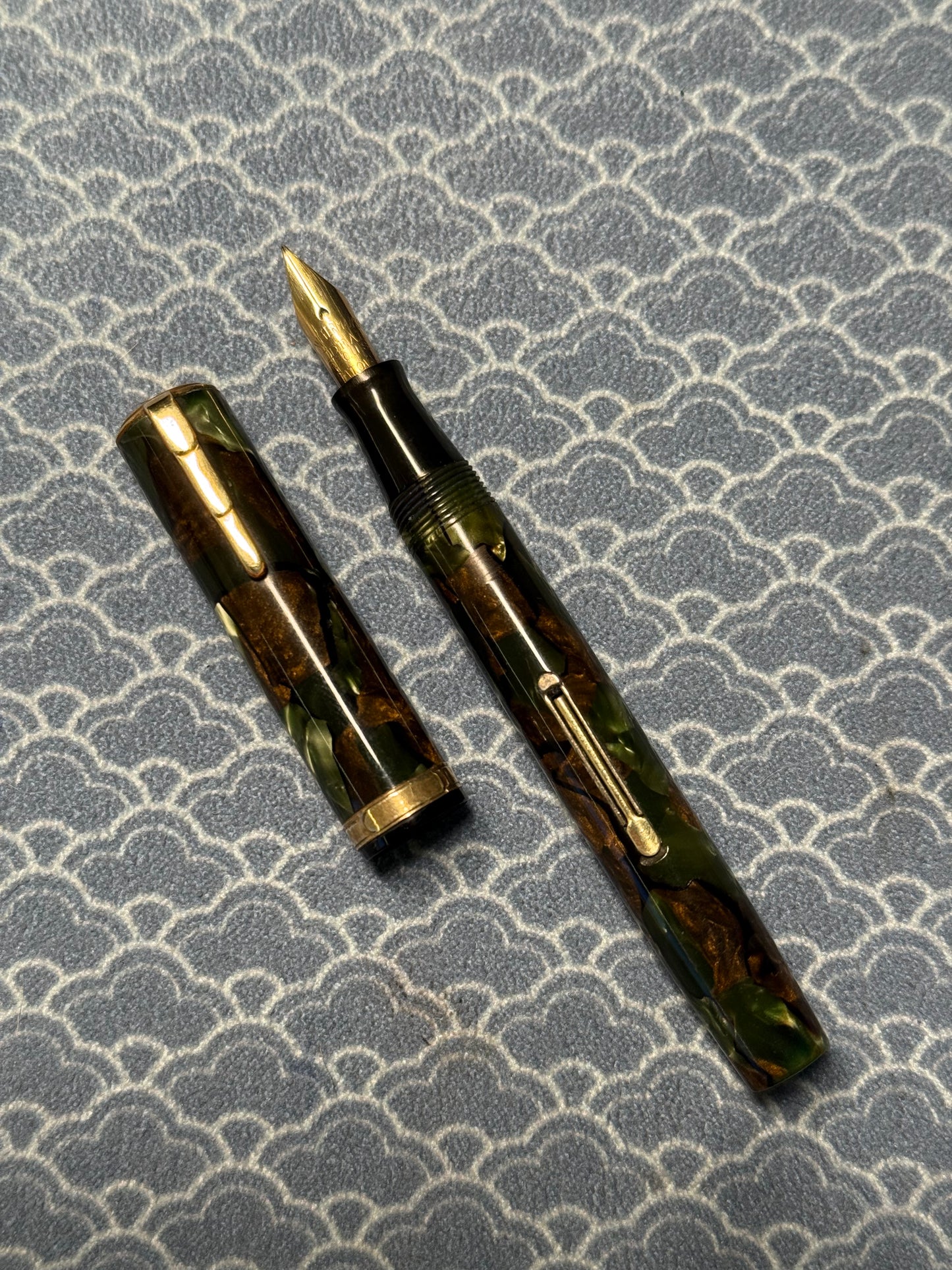 Waterman's Lady Patricia Moss Agate, Celluloid GPT, #2 PAT.