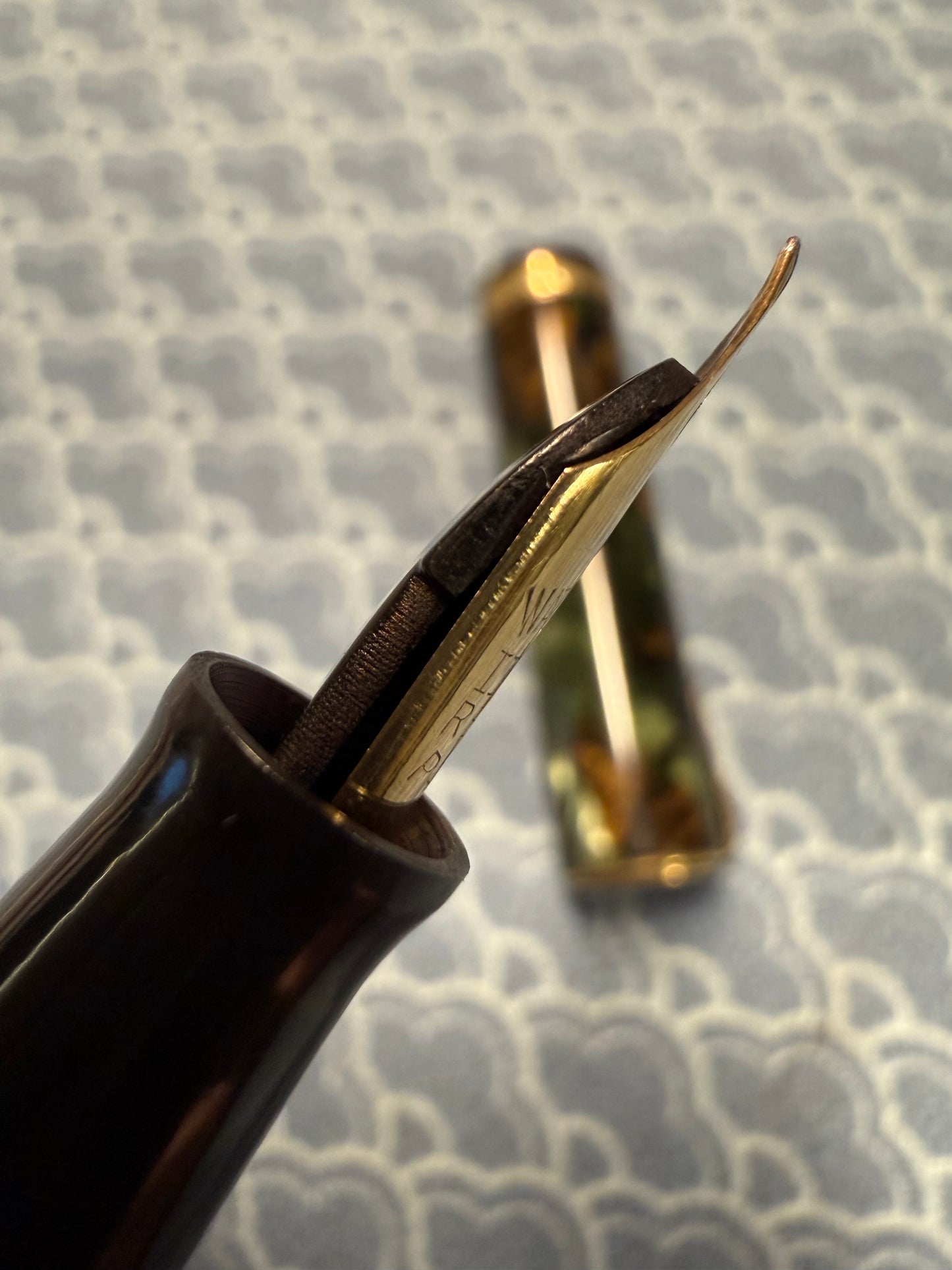 Waterman's Lady Patricia Moss Agate, Celluloid GPT, #2 PAT.