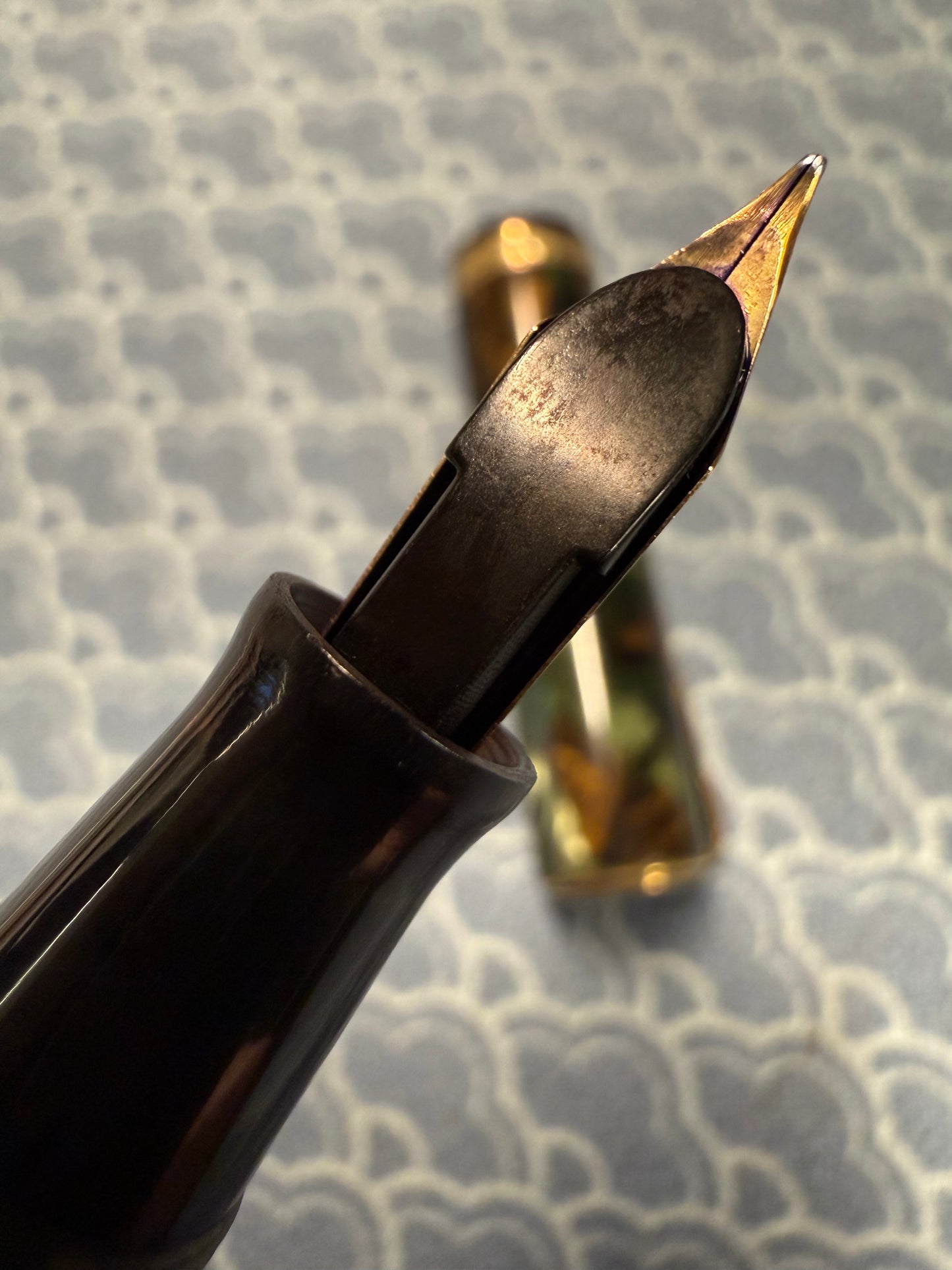 Waterman's Lady Patricia Moss Agate, Celluloid GPT, #2 PAT.