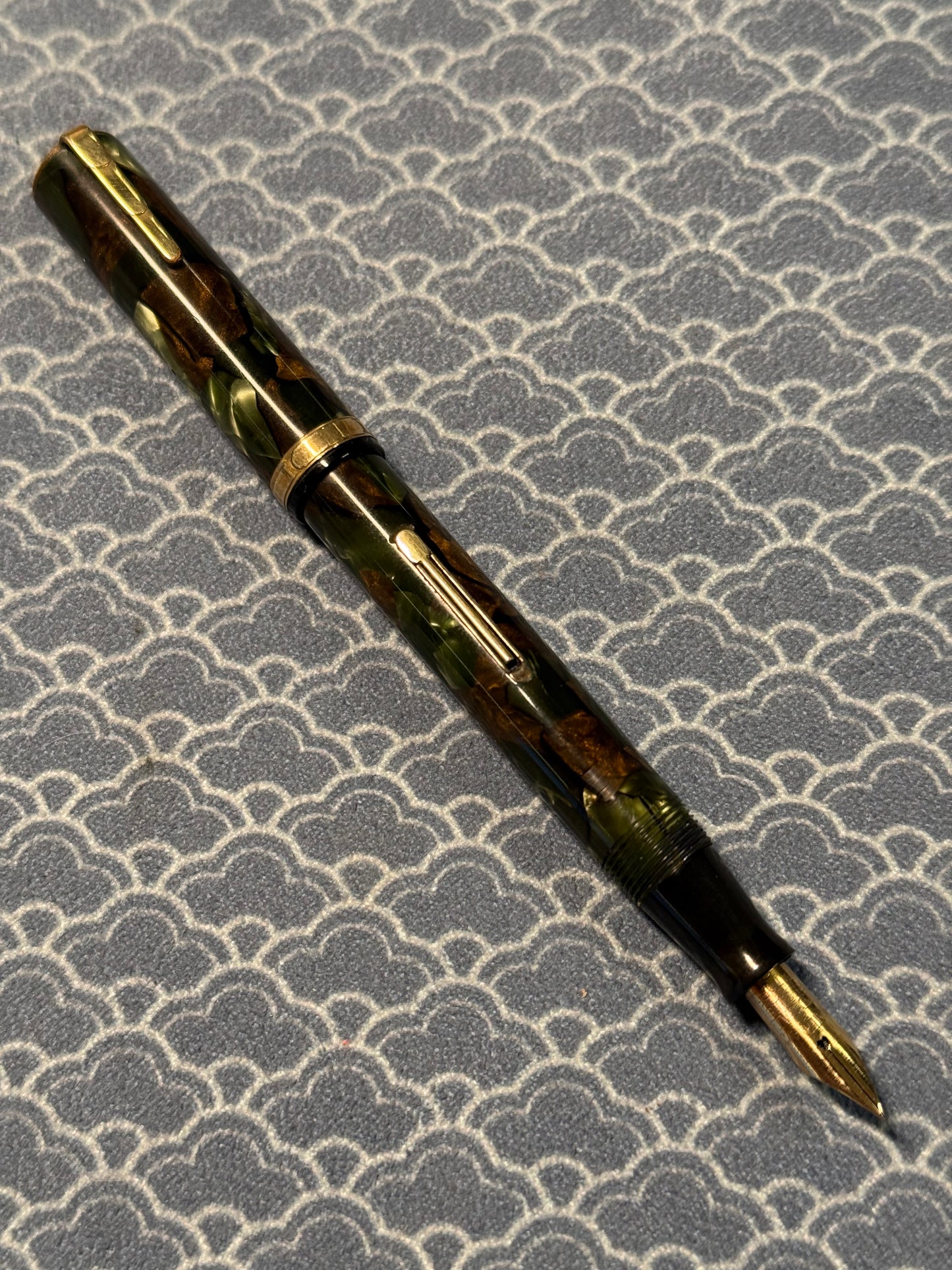 Waterman's Lady Patricia Moss Agate, Celluloid GPT, #2 PAT.