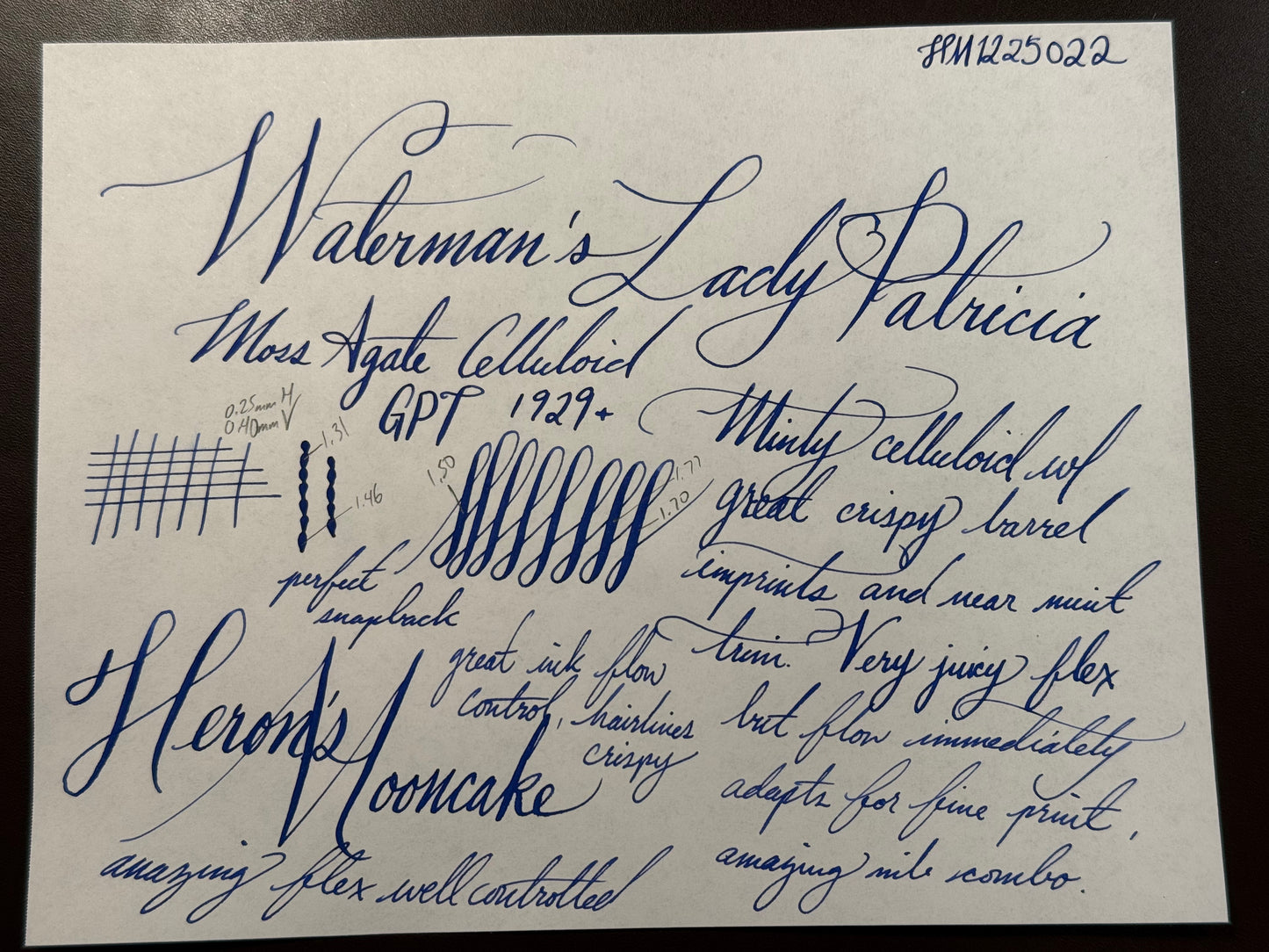 Waterman's Lady Patricia Moss Agate, Celluloid GPT, #2 PAT.