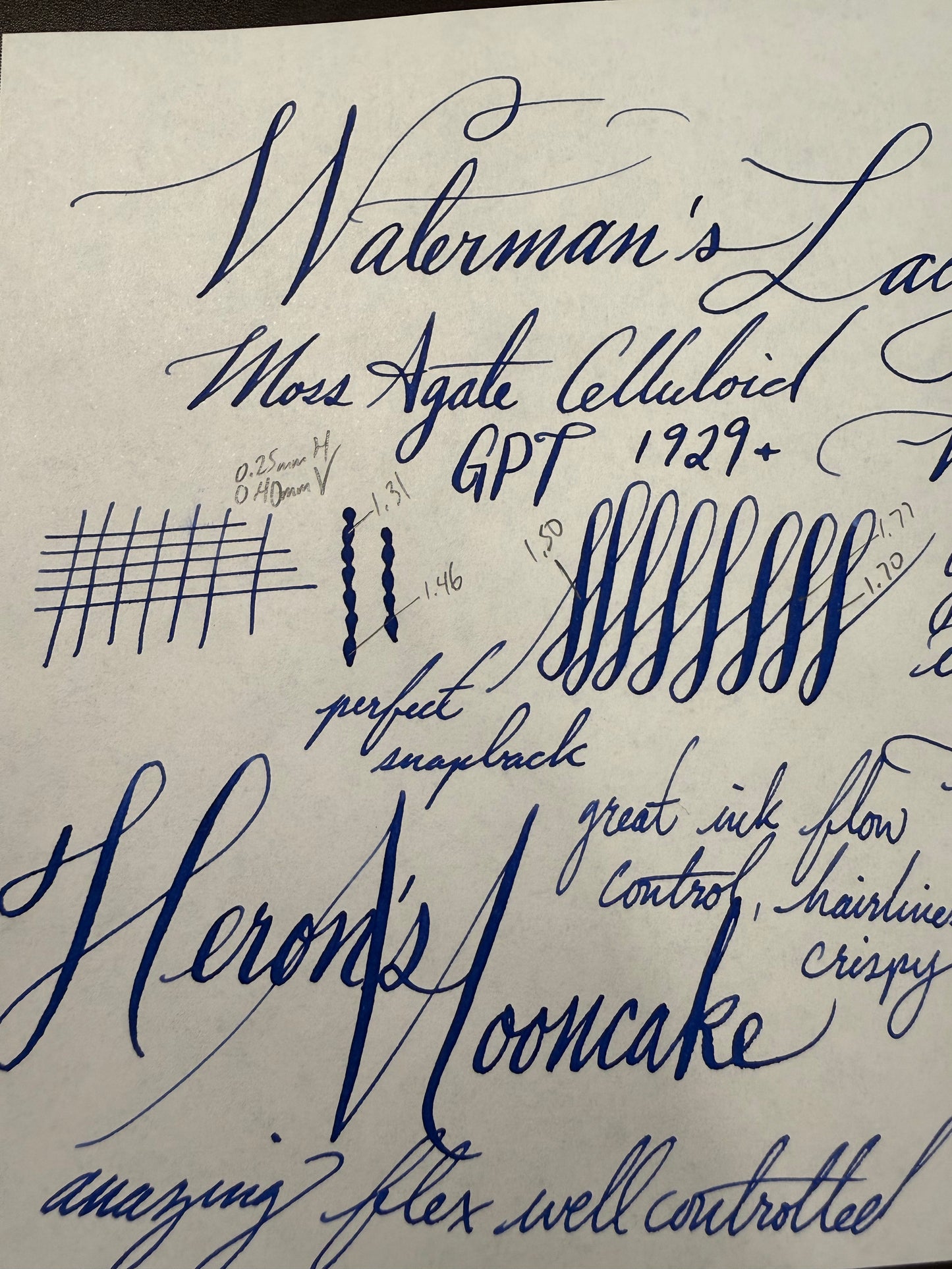 Waterman's Lady Patricia Moss Agate, Celluloid GPT, #2 PAT.