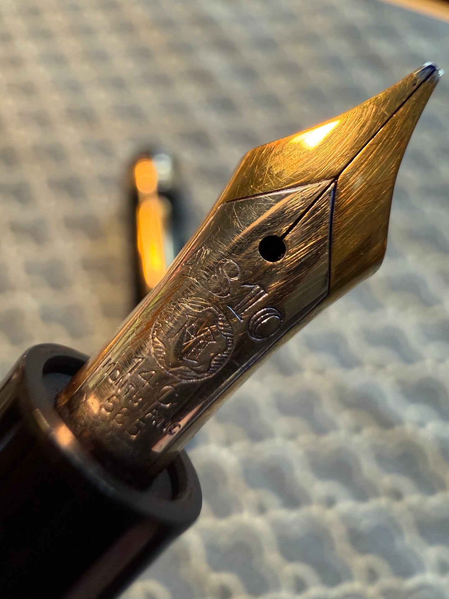 Montblanc 144G, Black Celluloid GPT, #4 14c Flex OB