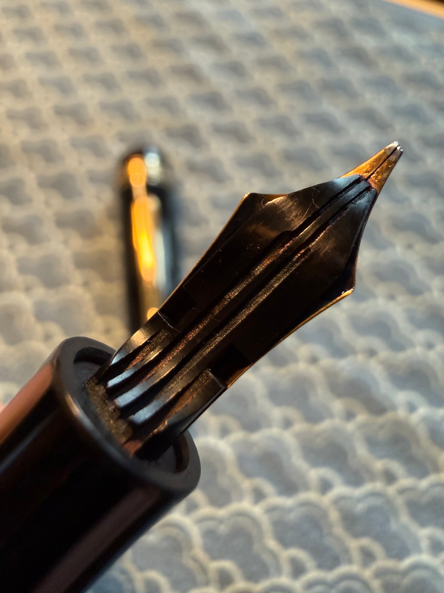 Montblanc 144G, Black Celluloid GPT, #4 14c Flex OB