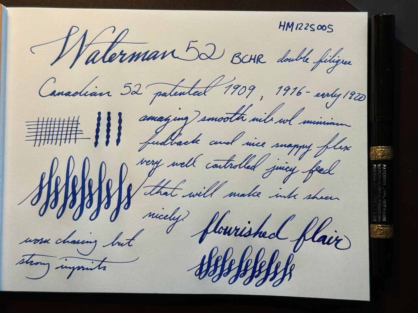 Waterman's 52 Double Gold-Filled Floral Bands Clipless, #2 CAN nib