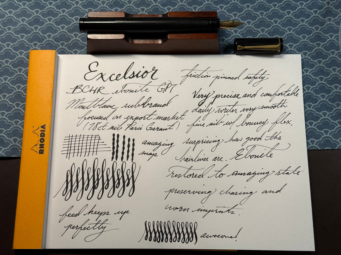 Excelsior Safety, Chased Black Ebonite, #2 18ct Flex