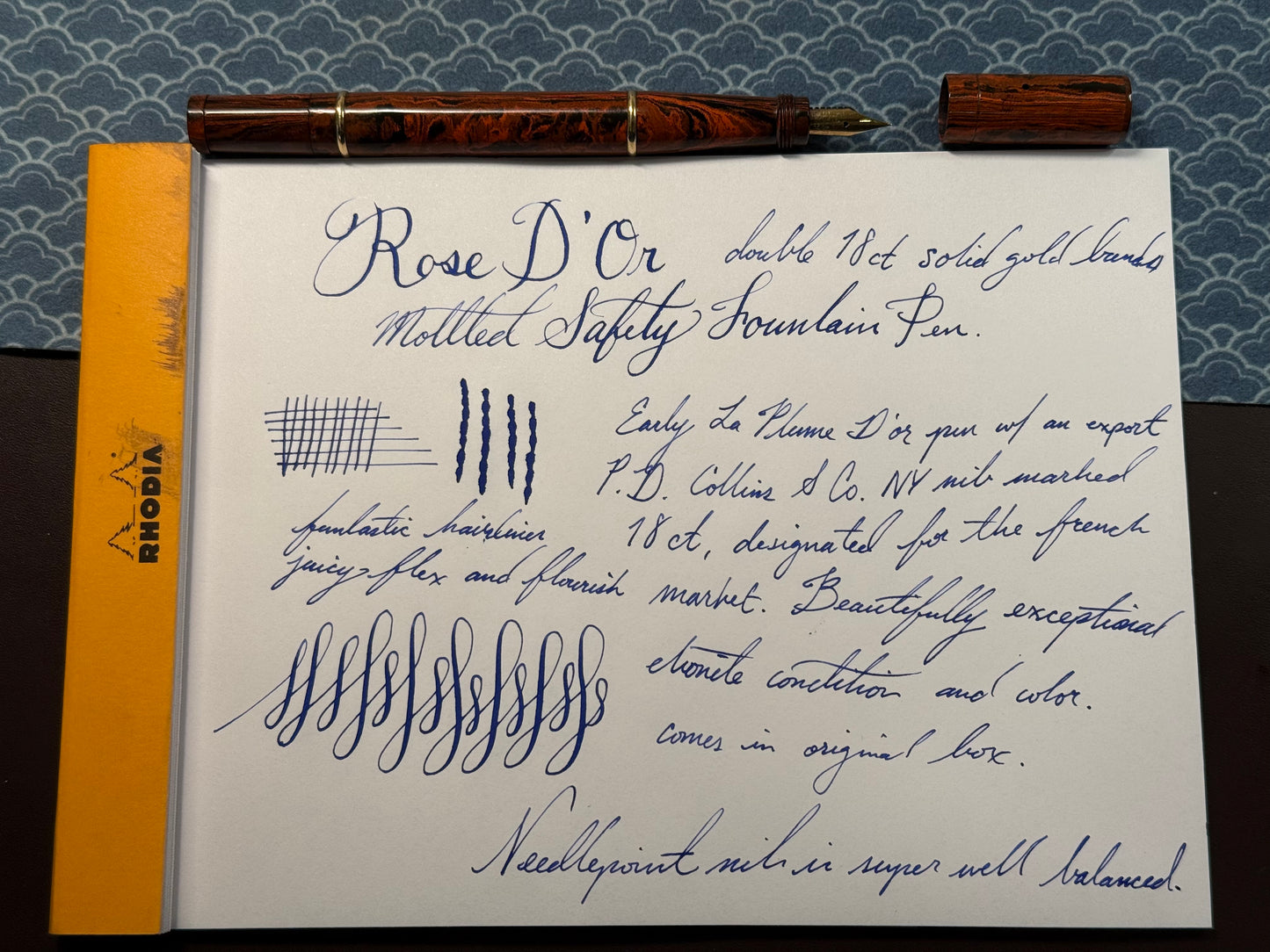 Rose D'Or (Météore), Mottled Ebonite, #2 18ct Flex