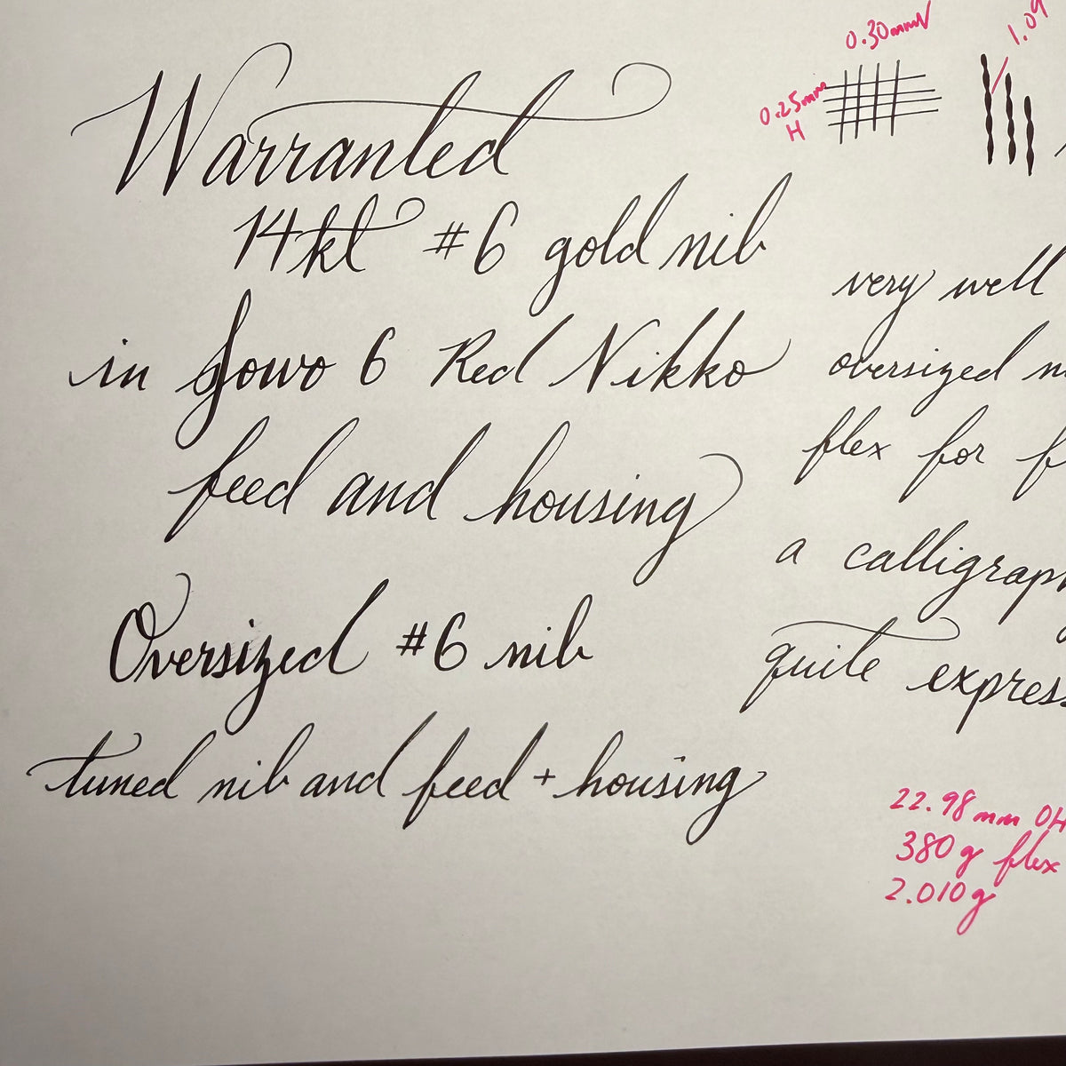 Jowo 6 Nib Unit | Warranted | #6 Oversized | 14ct Gold | Fine Flex Nib