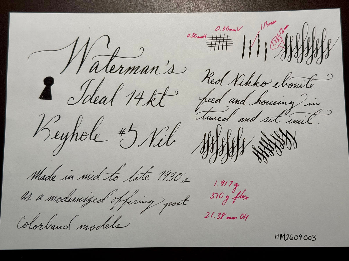 Jowo 6 Nib Unit | Waterman's | #5 Ideal Keyhole | 14kt Gold | Fine Flex