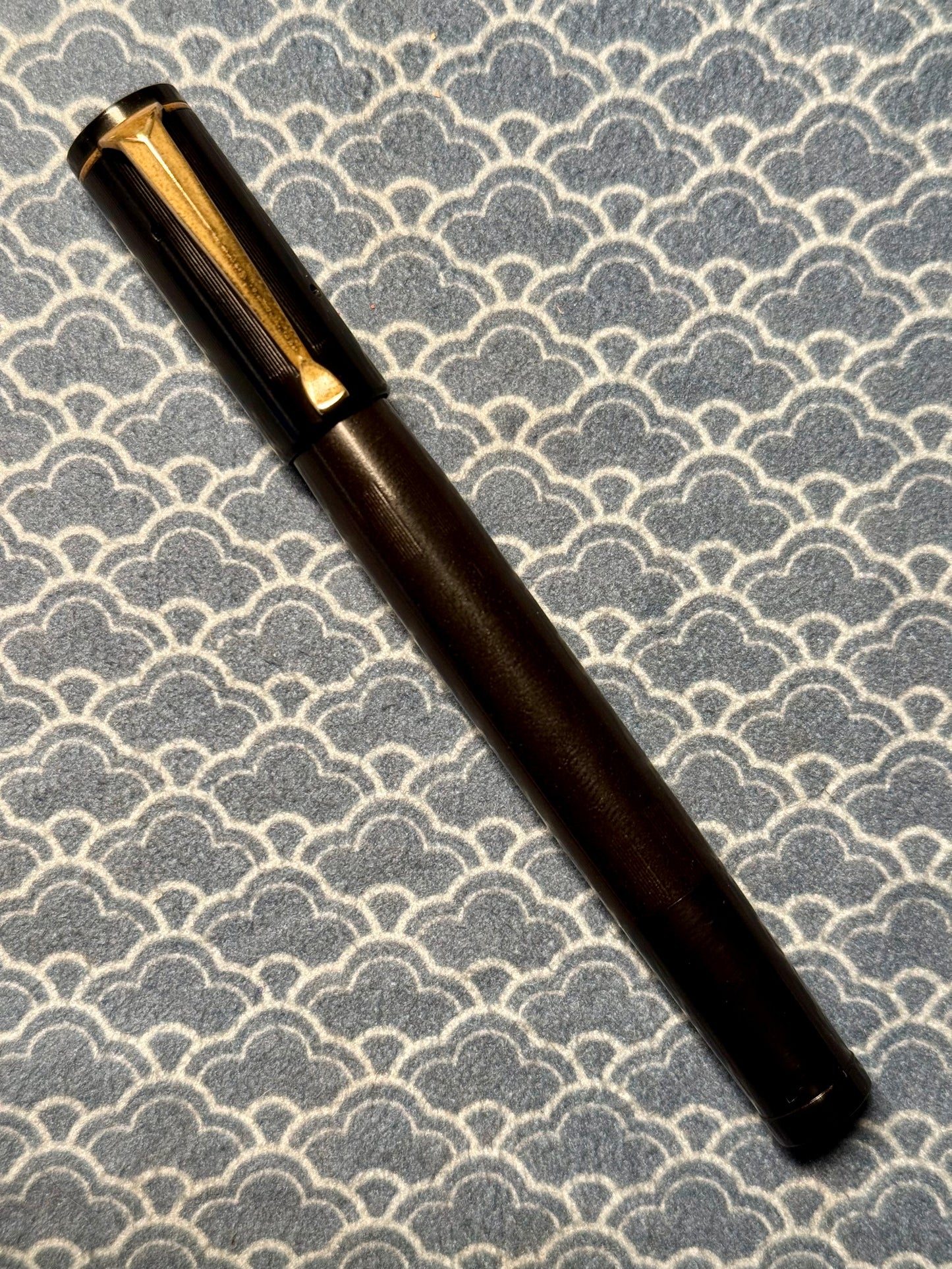 Excelsior Safety, Chased Black Ebonite, #2 18ct Flex