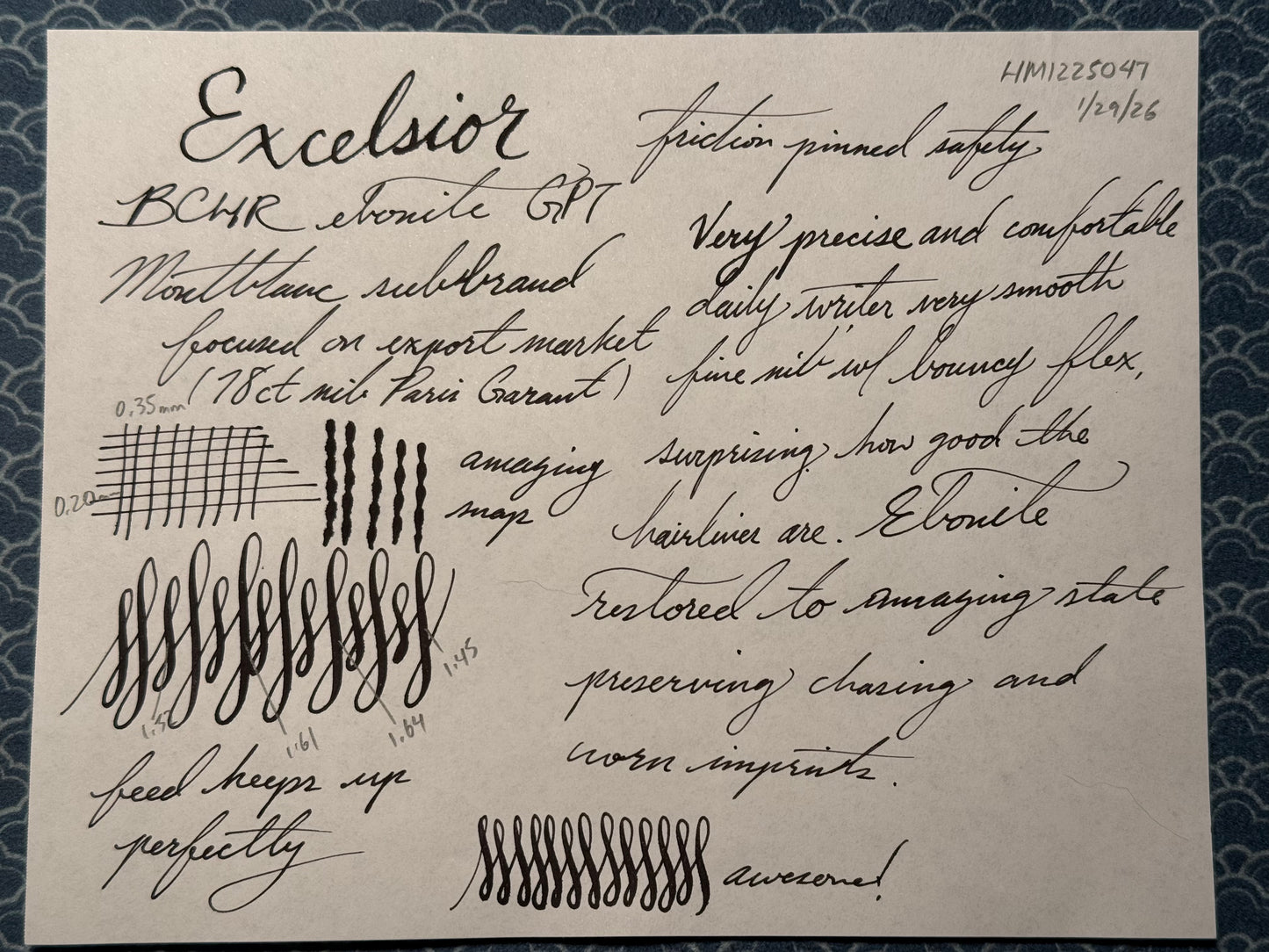 Excelsior Safety, Chased Black Ebonite, #2 18ct Flex