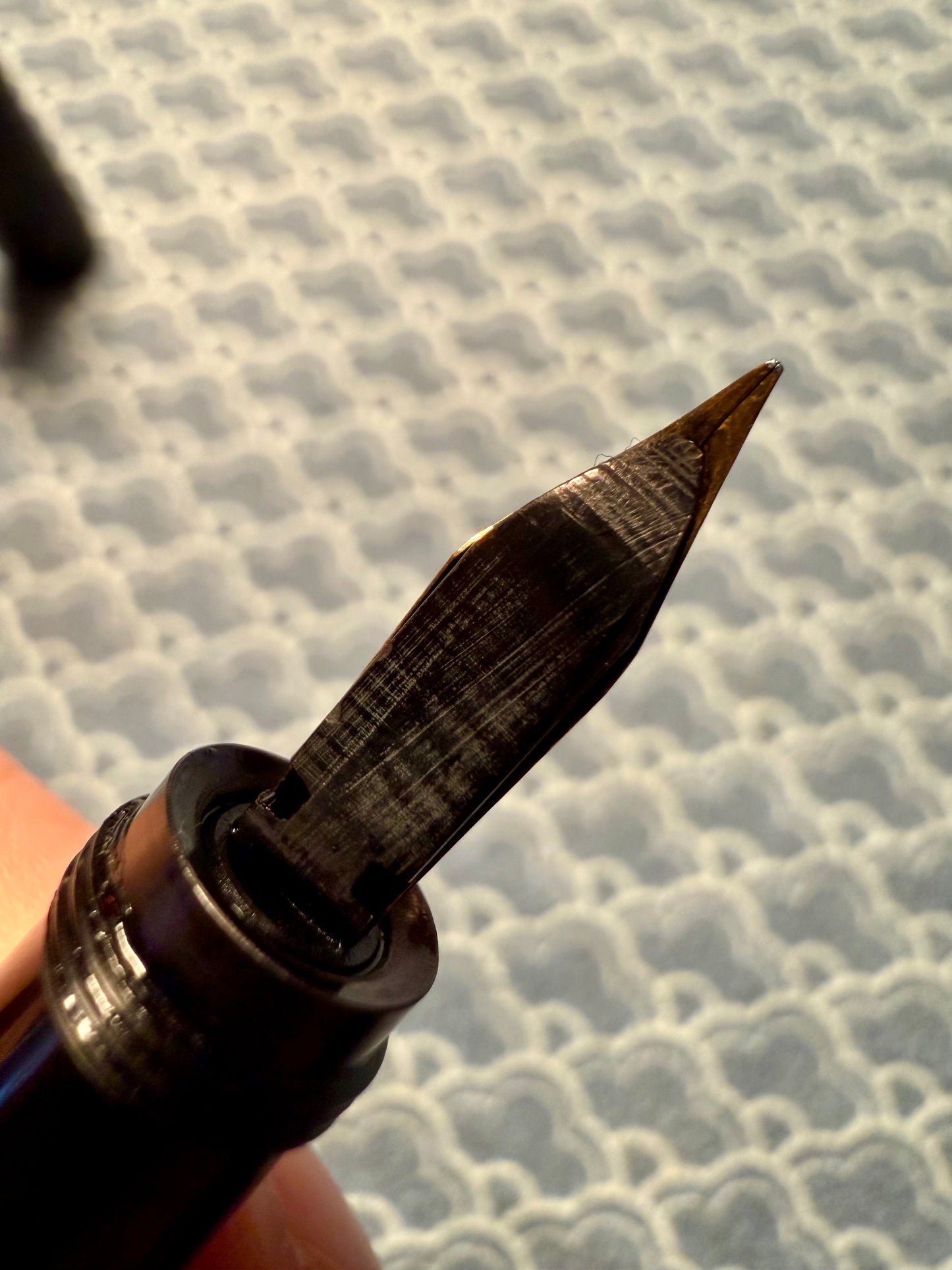 Diplomat 2 EF Safety, Black Chased Ebonite, #2 14c Flex