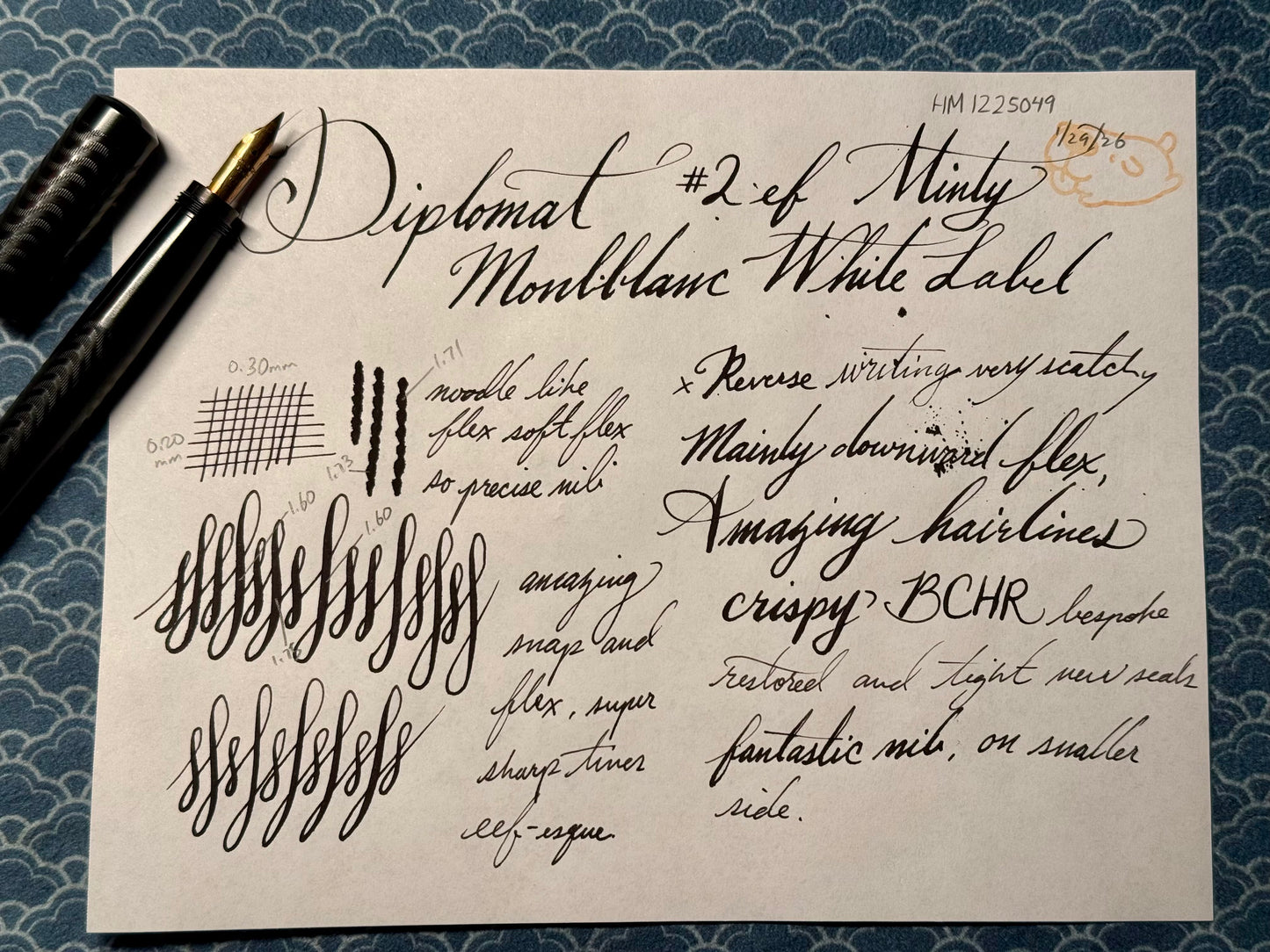 Diplomat 2 EF Safety, Black Chased Ebonite, #2 14c Flex