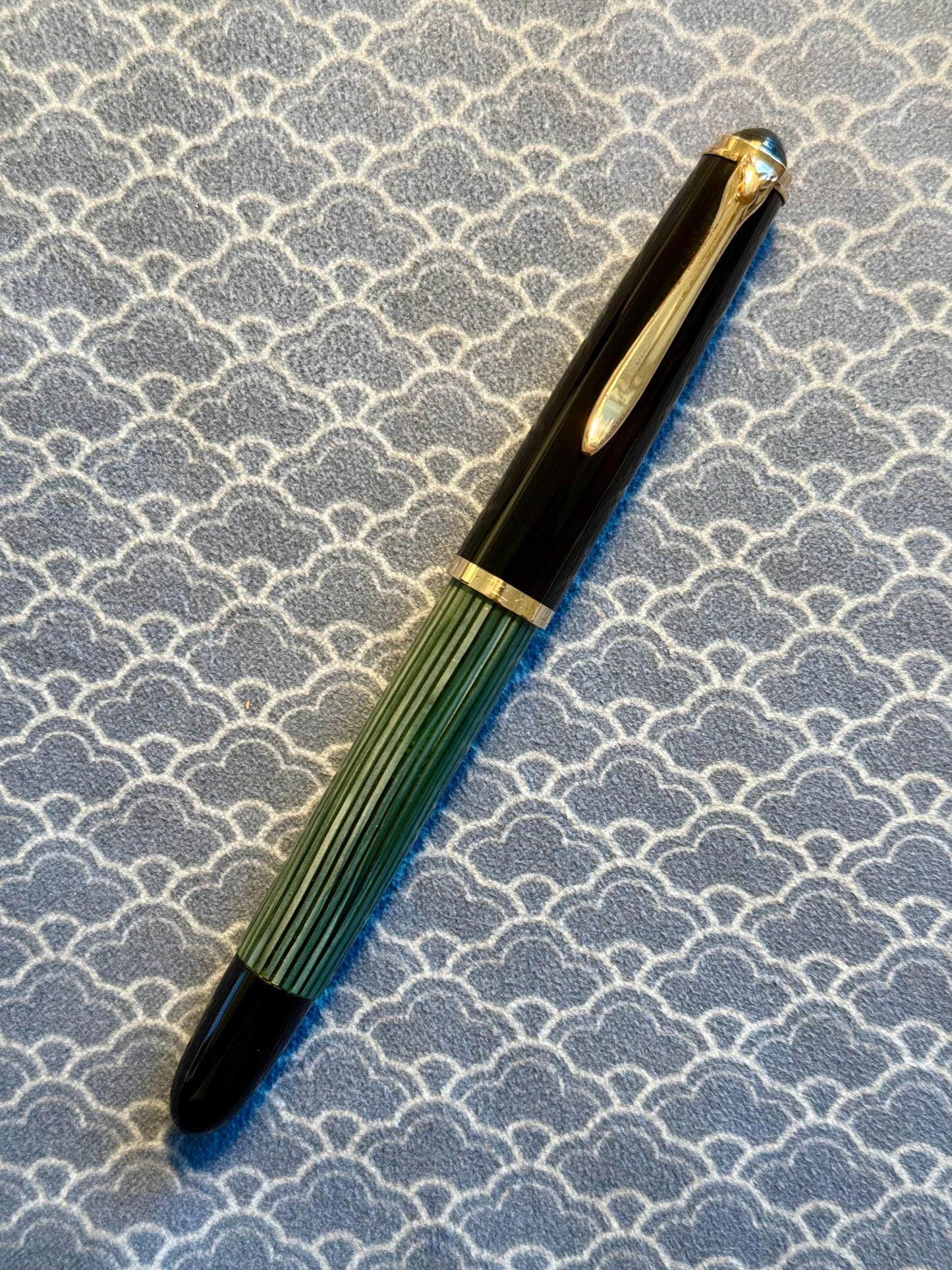 Pelikan 400NN 1958-1965, Green Striped, #5 14C OBB Nib