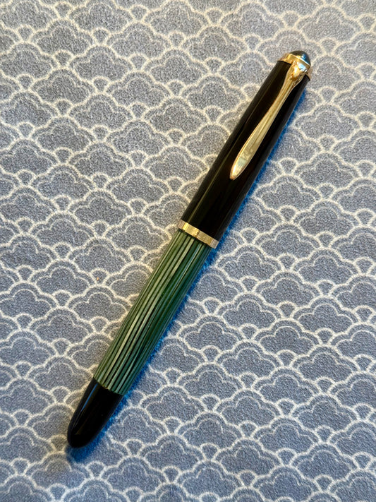 Pelikan 400NN 1958-1965, Green Striped, #5 14C OBB Nib