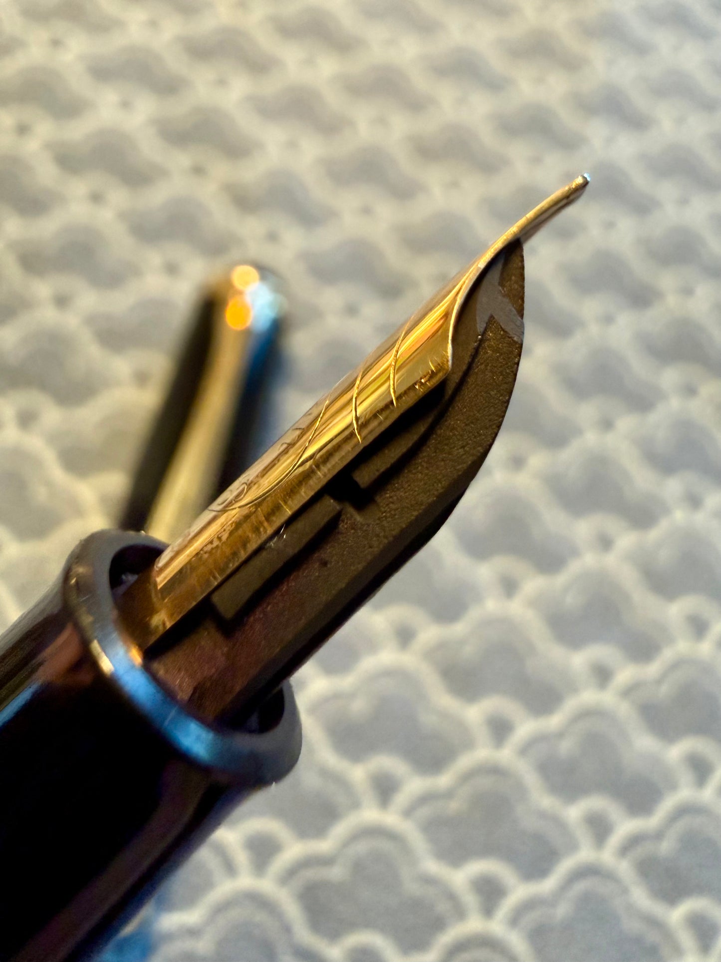 Pelikan 400NN 1958-1965, Green Striped, #5 14C OBB Nib