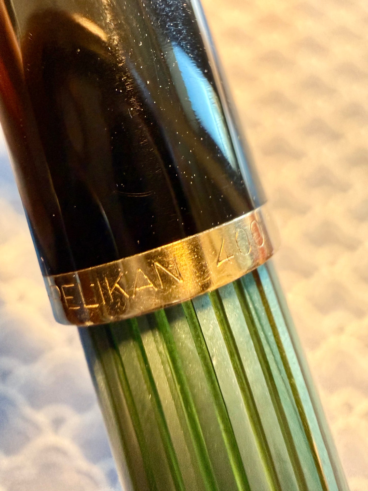 Pelikan 400NN 1958-1965, Green Striped, #5 14C OBB Nib