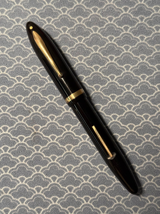 W.A. Sheaffer Balance Lifetime Oversized, Black Celluloid with Gold Trim, #6 Lifetime 14k Gold Nib