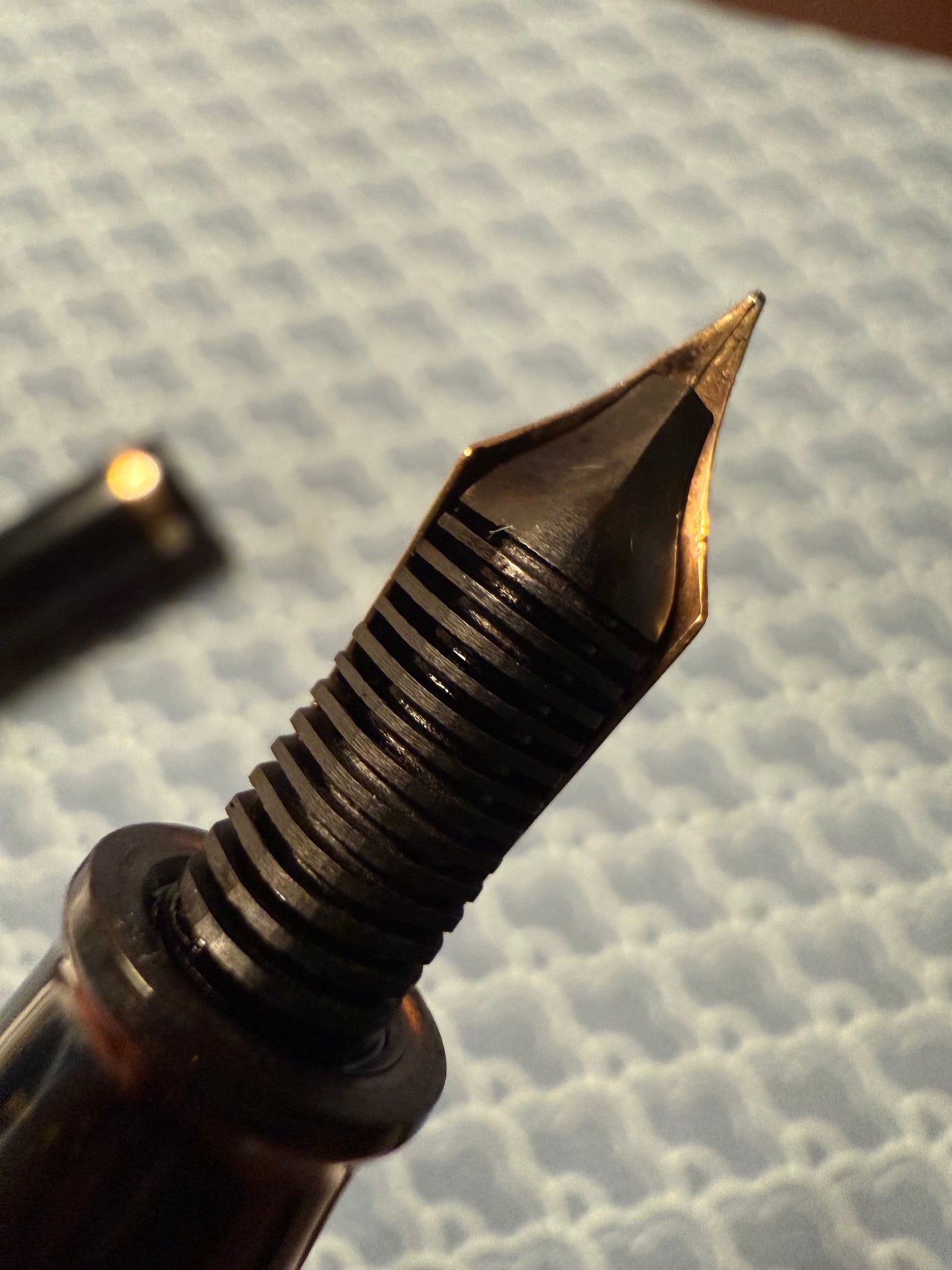 W.A. Sheaffer Balance Lifetime Oversized, Black Celluloid with Gold Trim, #6 Lifetime 14k Gold Nib