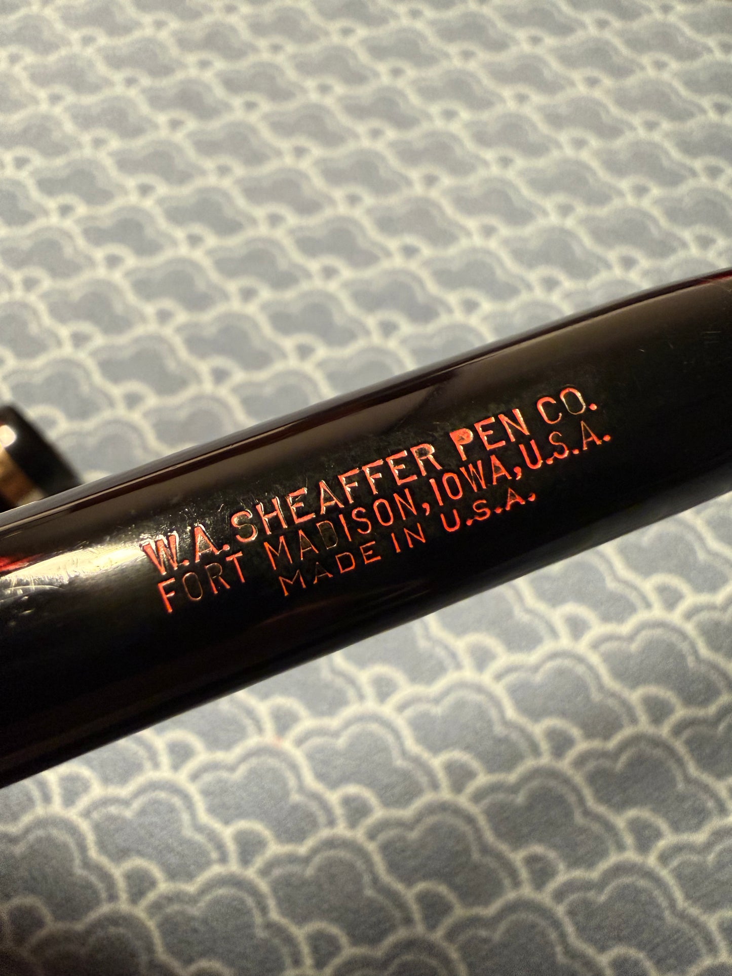 W.A. Sheaffer Balance Lifetime Oversized, Black Celluloid with Gold Trim, #6 Lifetime 14k Gold Nib