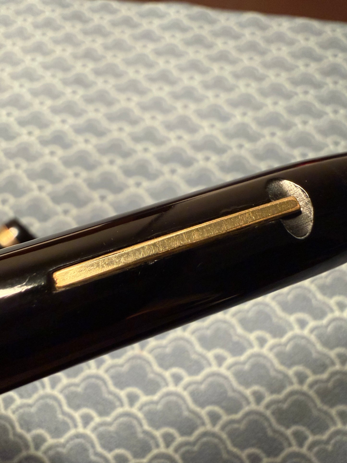 W.A. Sheaffer Balance Lifetime Oversized, Black Celluloid with Gold Trim, #6 Lifetime 14k Gold Nib