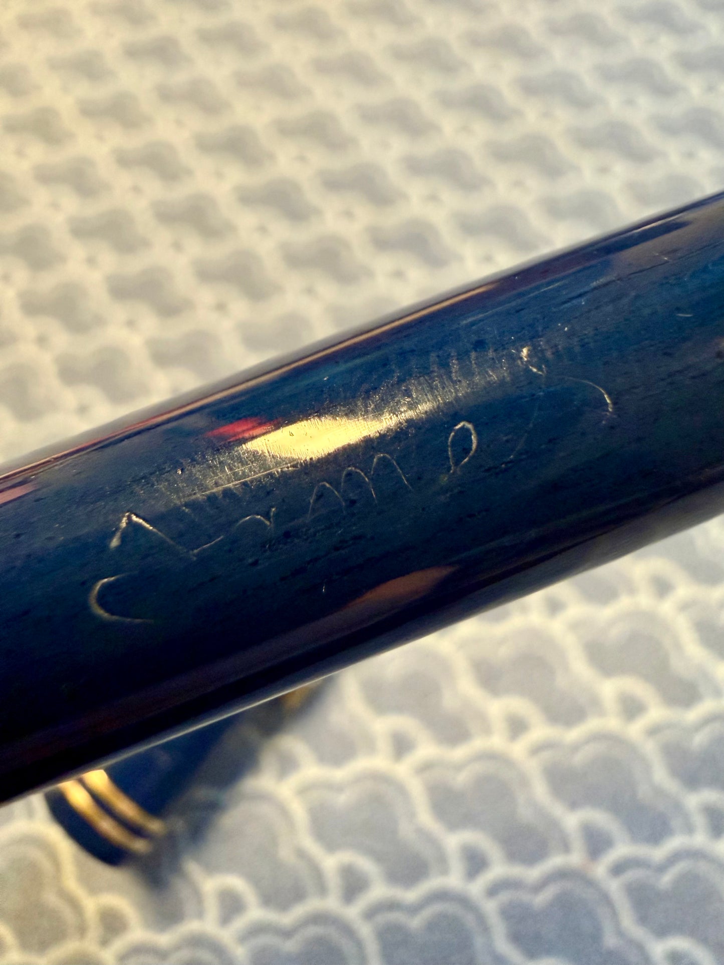 James Safety Pen, Blue Celluloid GPT, #2 Steel GP Flex Nib