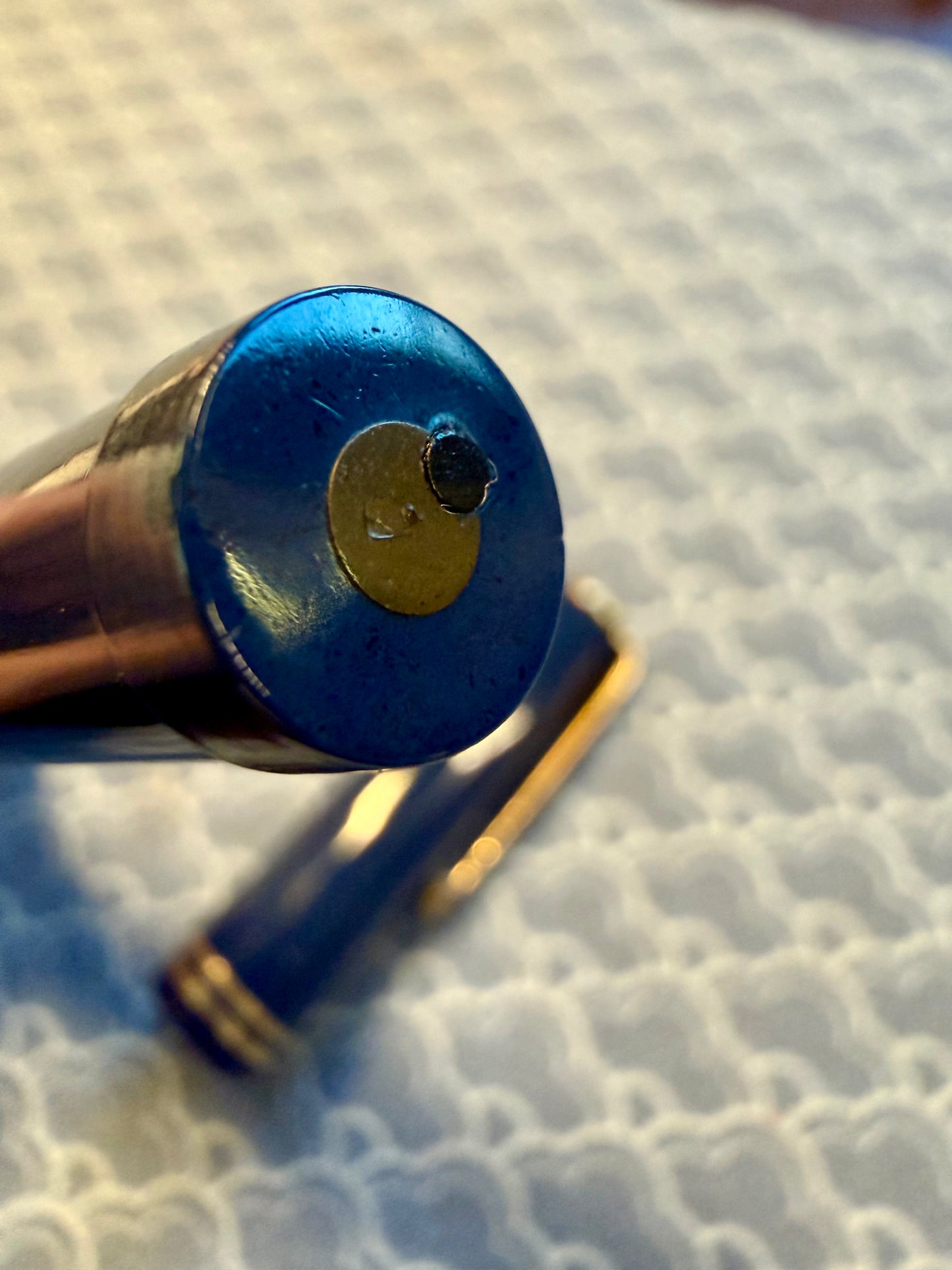 James Safety Pen, Blue Celluloid GPT, #2 Steel GP Flex Nib
