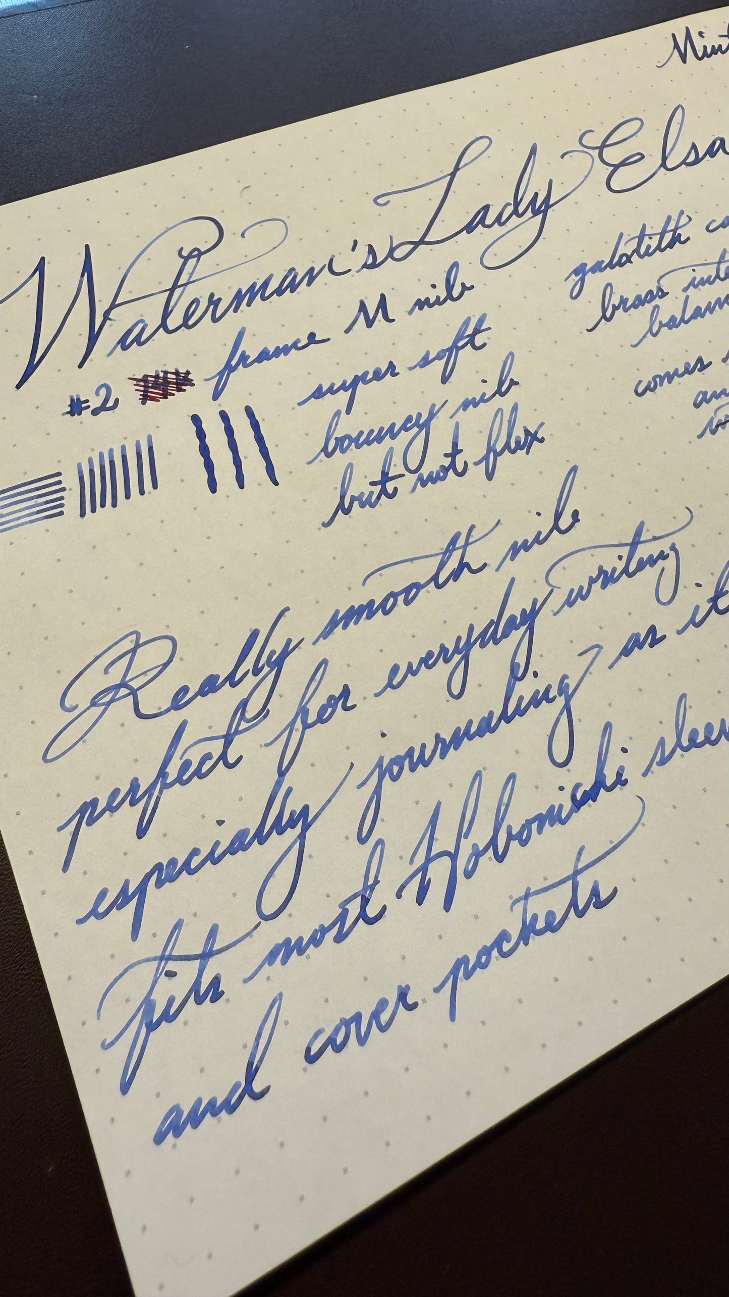 Waterman's Lady Elsa Ring-Top, #2 GP-Steel Nib, Blue Gold Casein, GPT