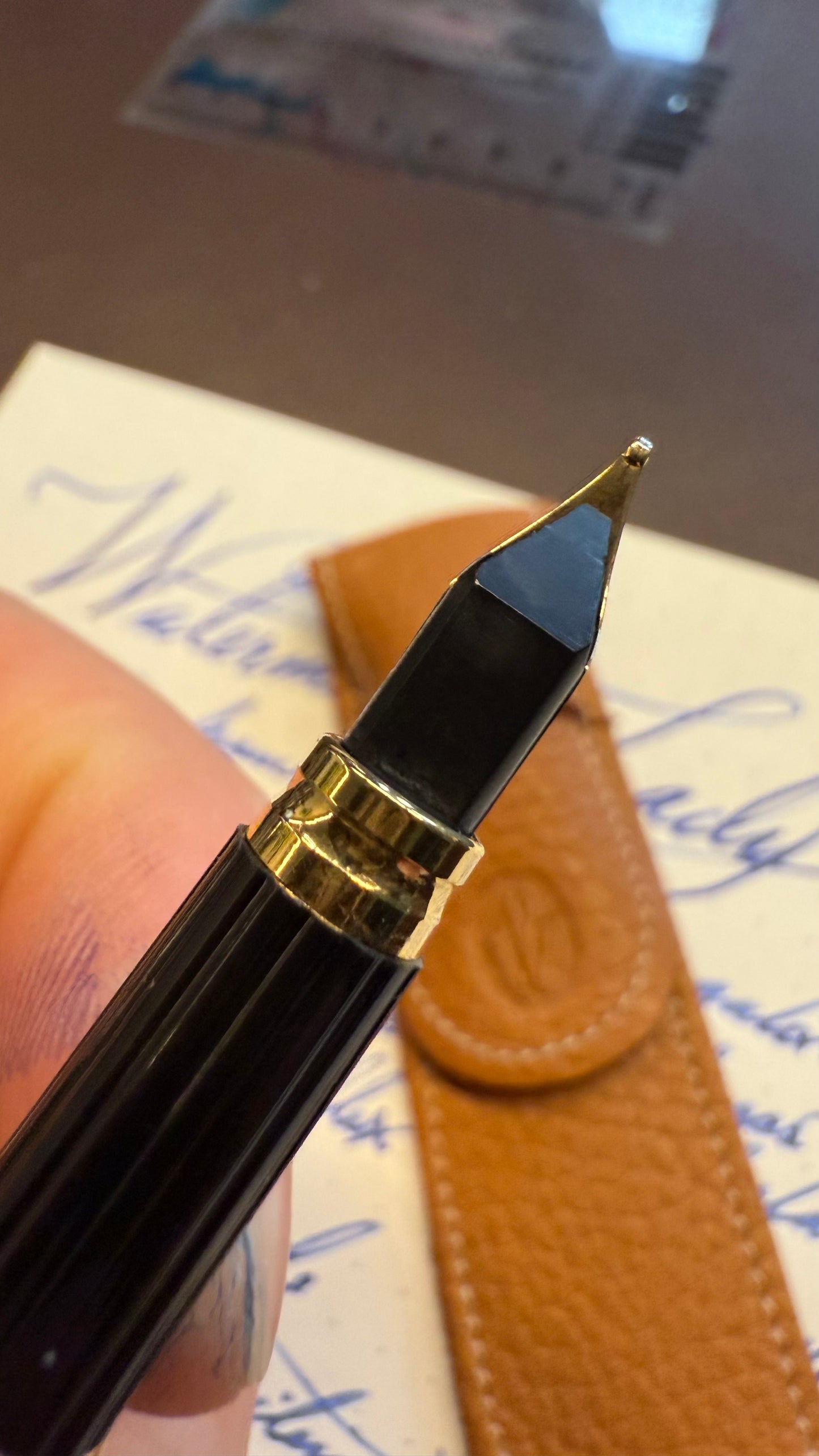 Waterman's Lady Elsa Ring-Top, #2 GP-Steel Nib, Blue Gold Casein, GPT