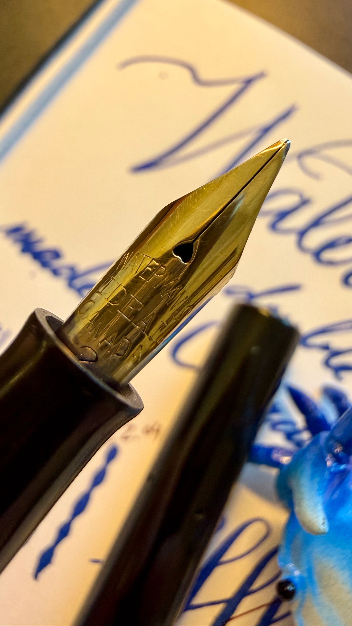 Waterman's 52 Double Gold-Filled Floral Bands Clipless, #2 CAN nib