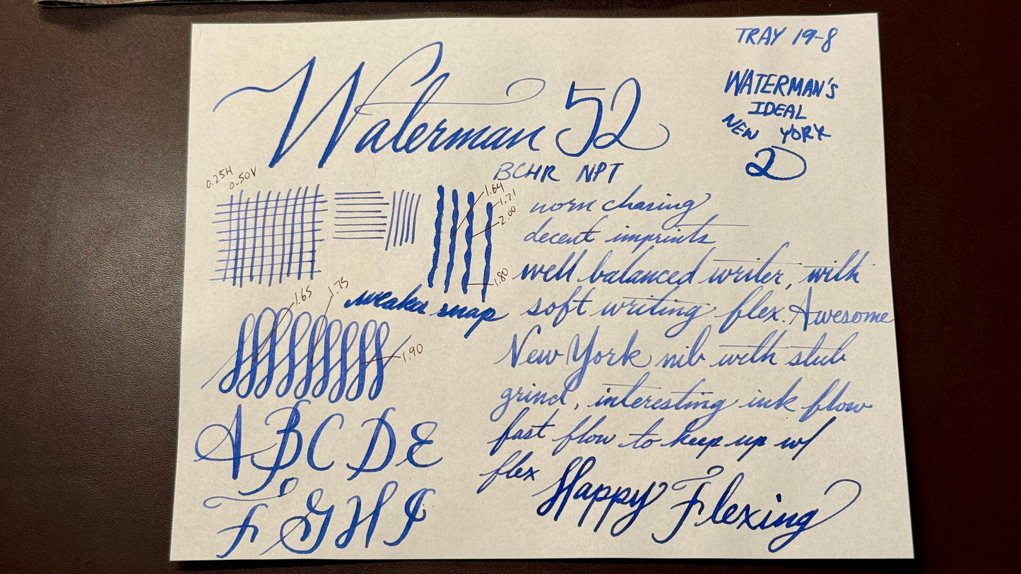 Waterman's 52 BCHR NPT Early Clip-Cap, #2 NY Stub nib